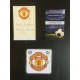 Signed crested slip signed by RONNIE BURKE the MANCHESTER UNITED footballer.